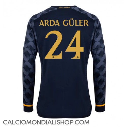 Maglie da calcio Real Madrid Arda Guler #24 Seconda Maglia 2023-24 Manica Lunga